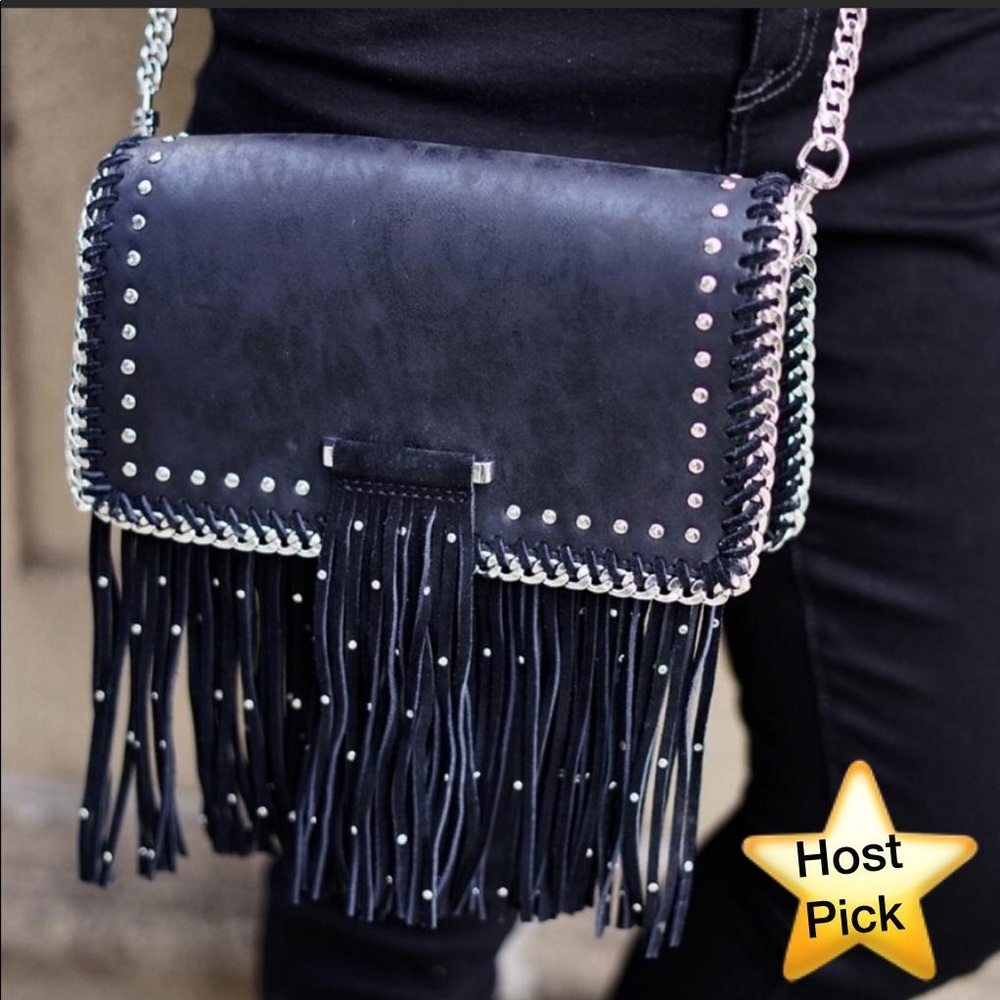 Anna Sui! Clutch Crossbody Shoulder fringe Bag